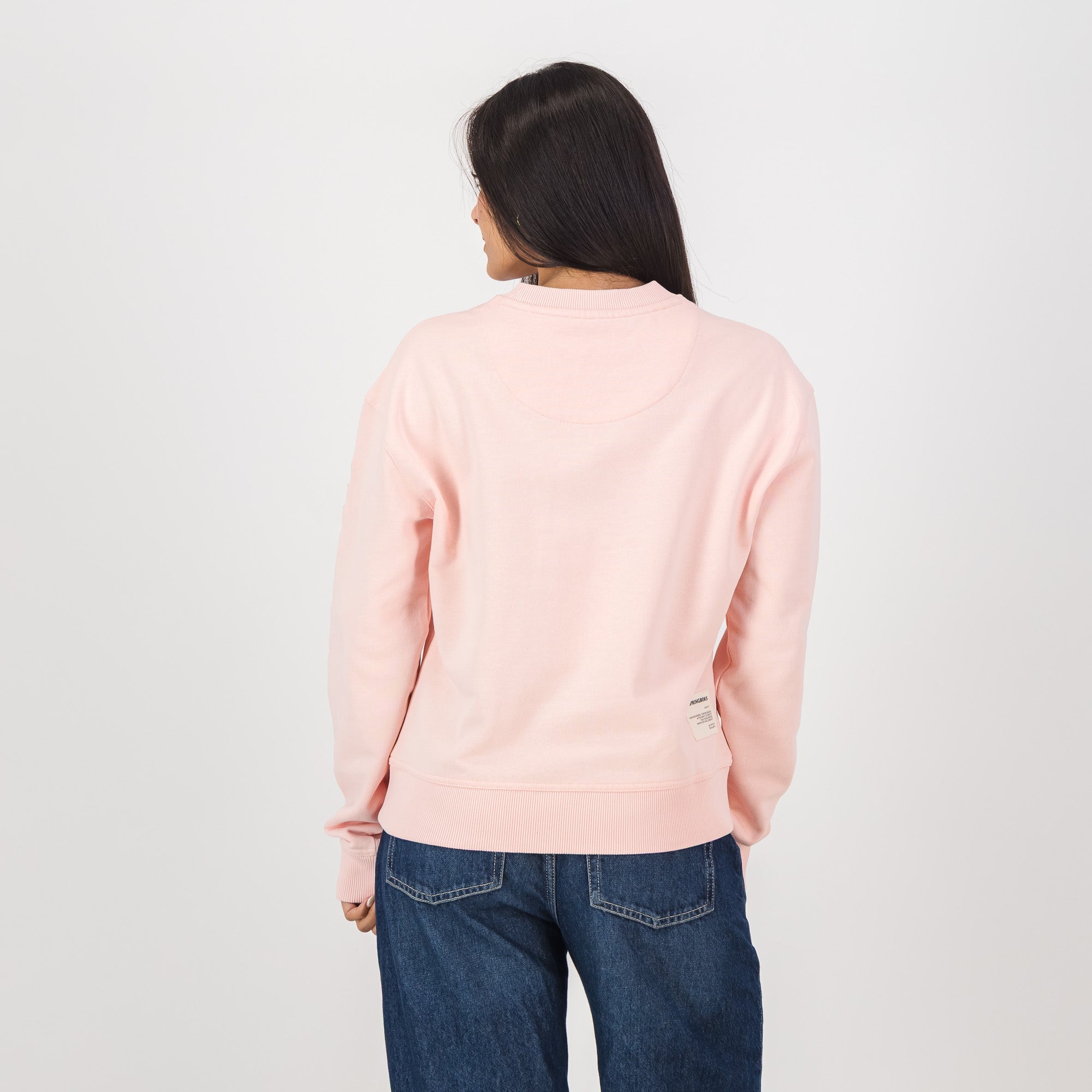 Springboks Metal Rivet Crew Sweat - Rose Quartz - Old School