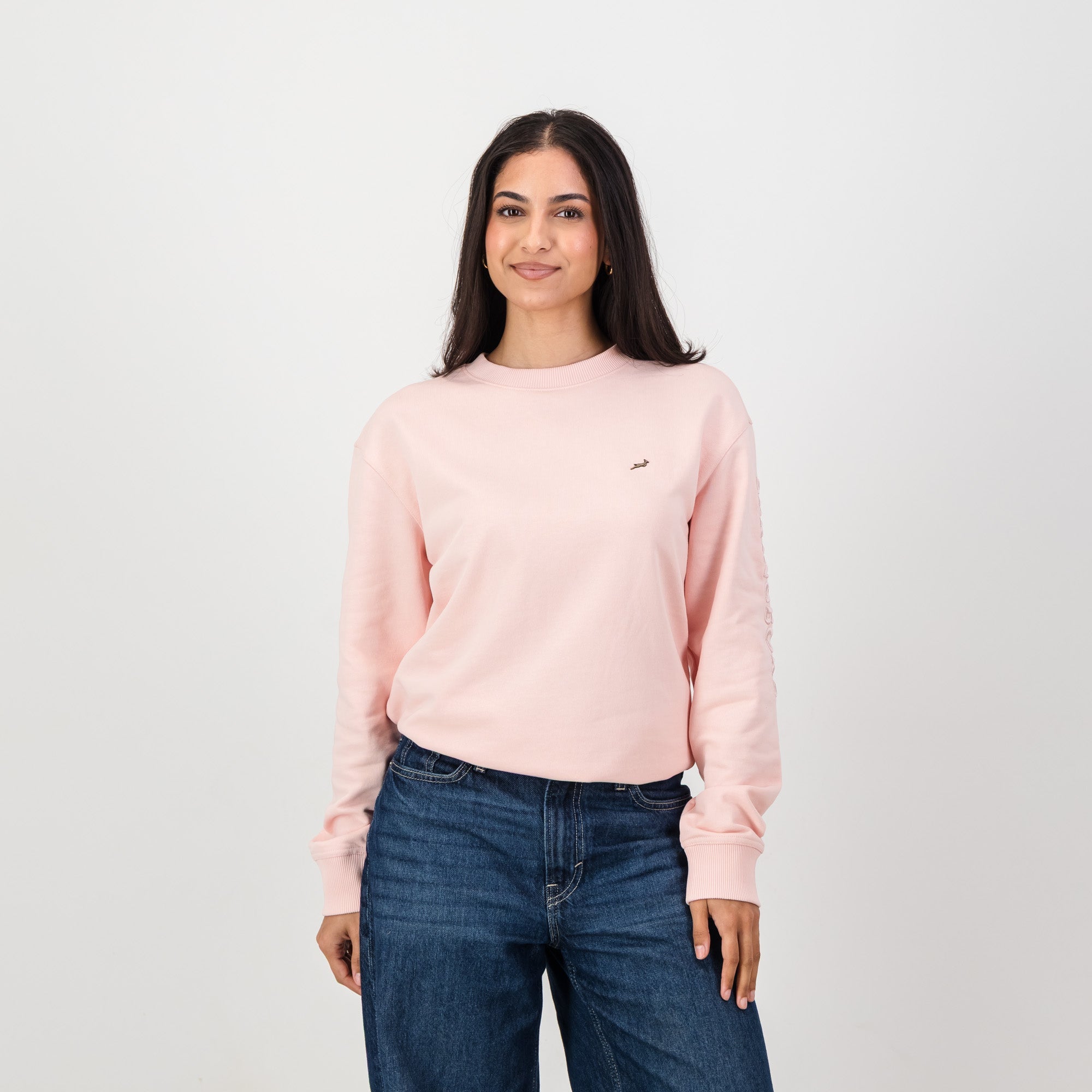 Springboks Metal Rivet Crew Sweat - Rose Quartz - Old School