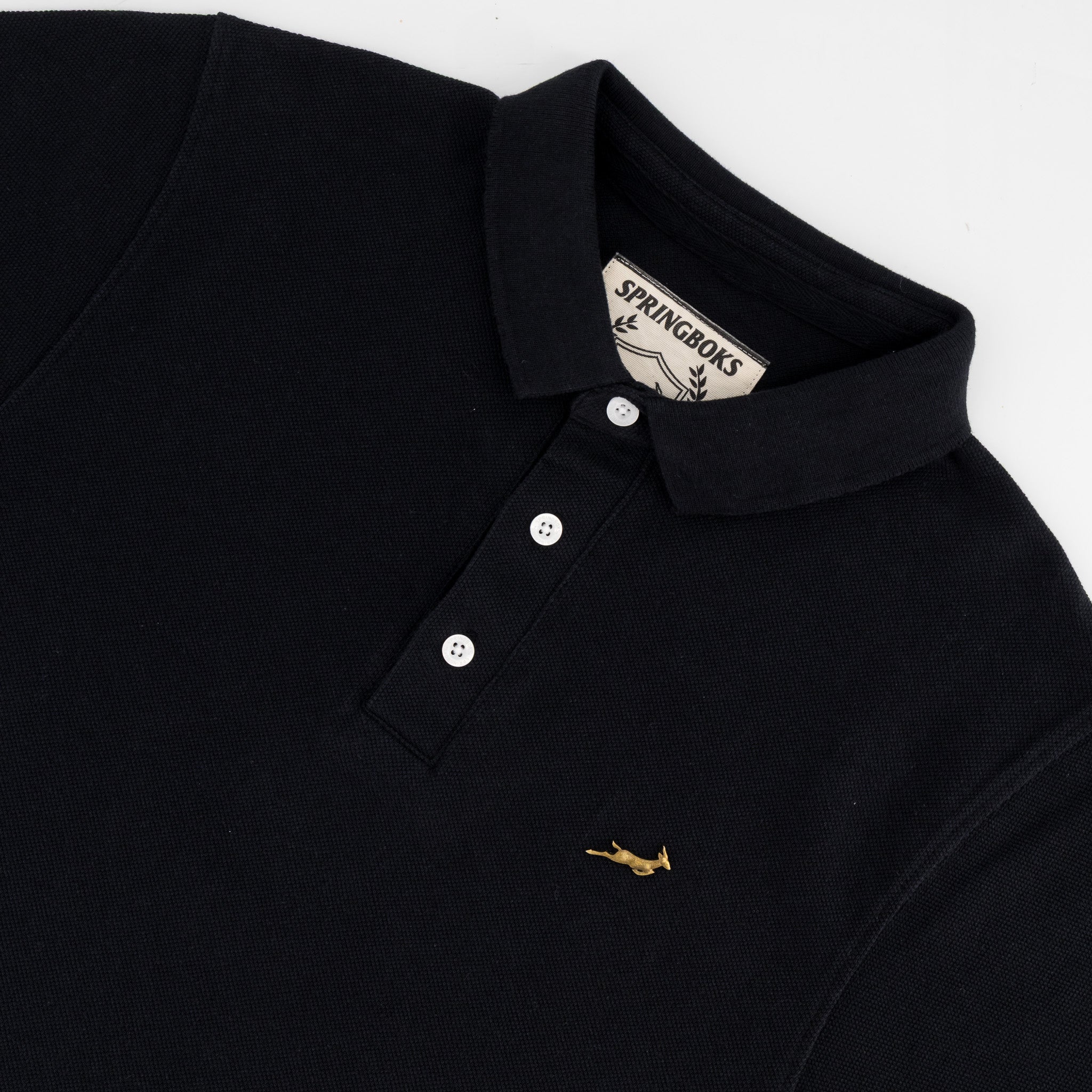 Springboks Metal Rivet SS Polo - Black - Old School