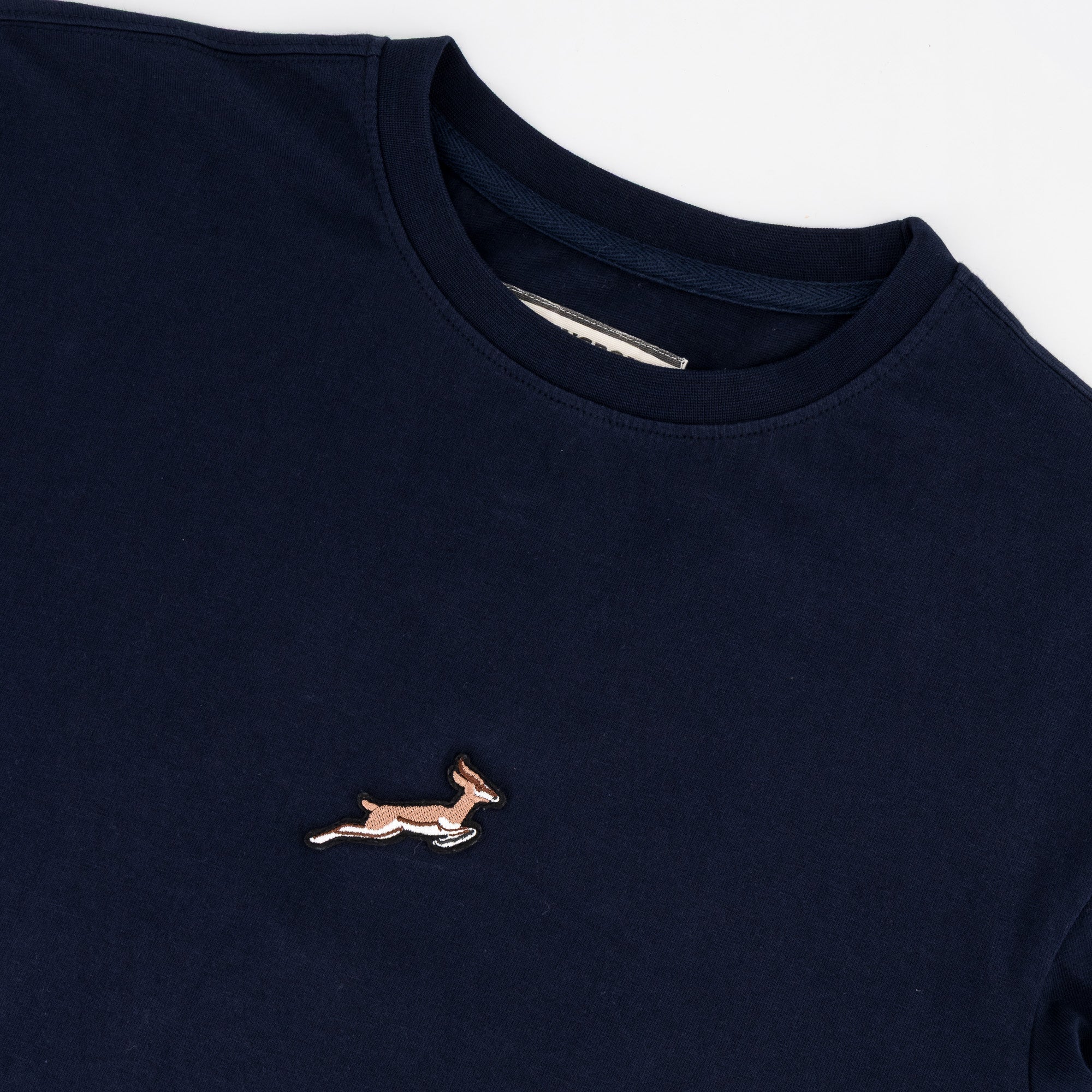 Springboks Nat Badge Boxy Crew Tee - Navy - Old School