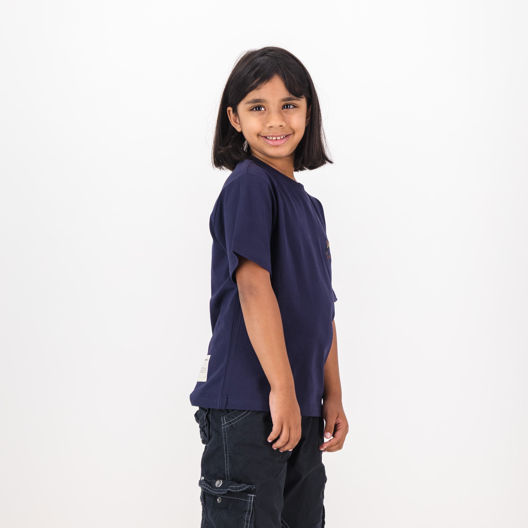 Springboks Painted Bok Kids Crew Tee - Navy - Old School