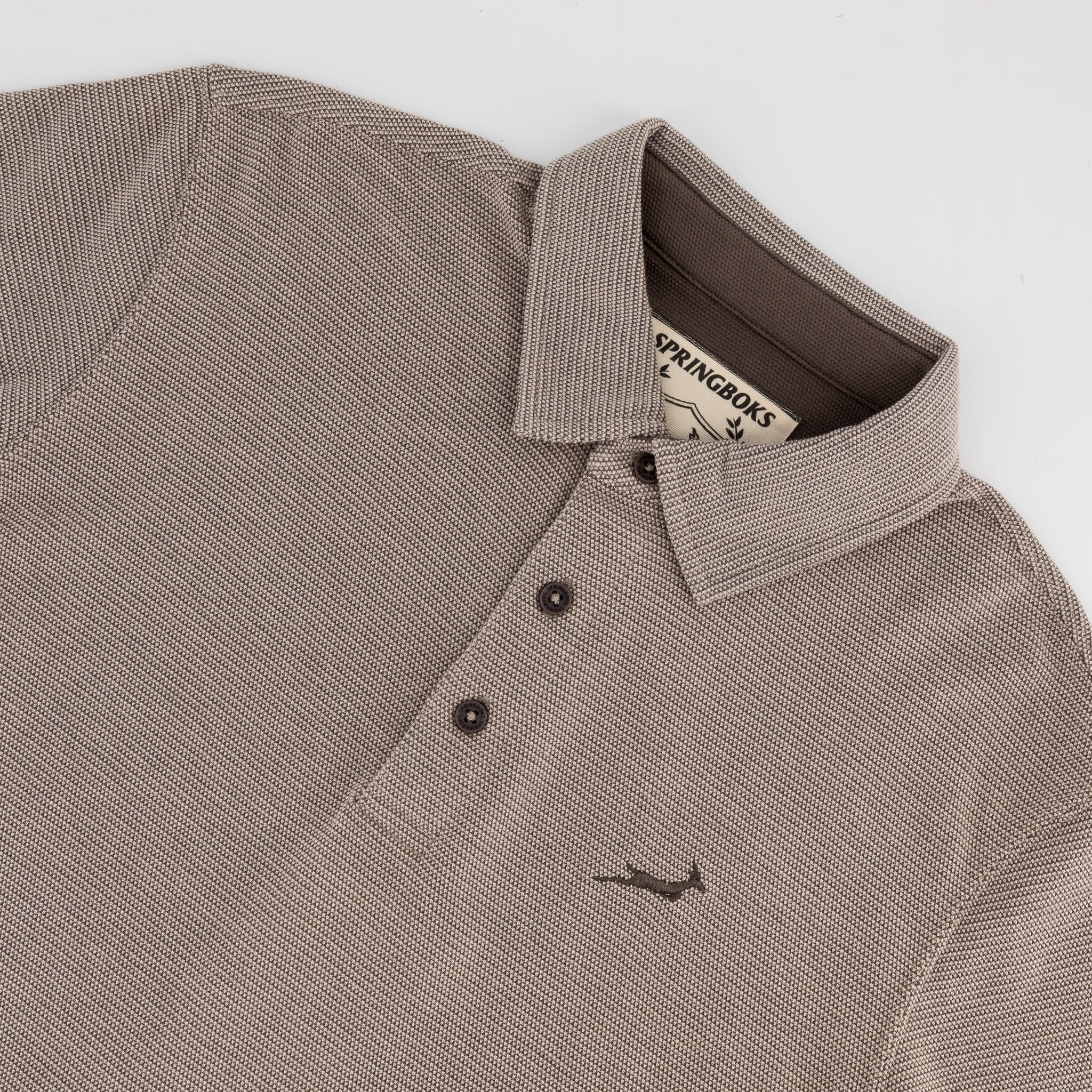 Springboks Pique Striper SS Polo - Tobacco Brown - Old School
