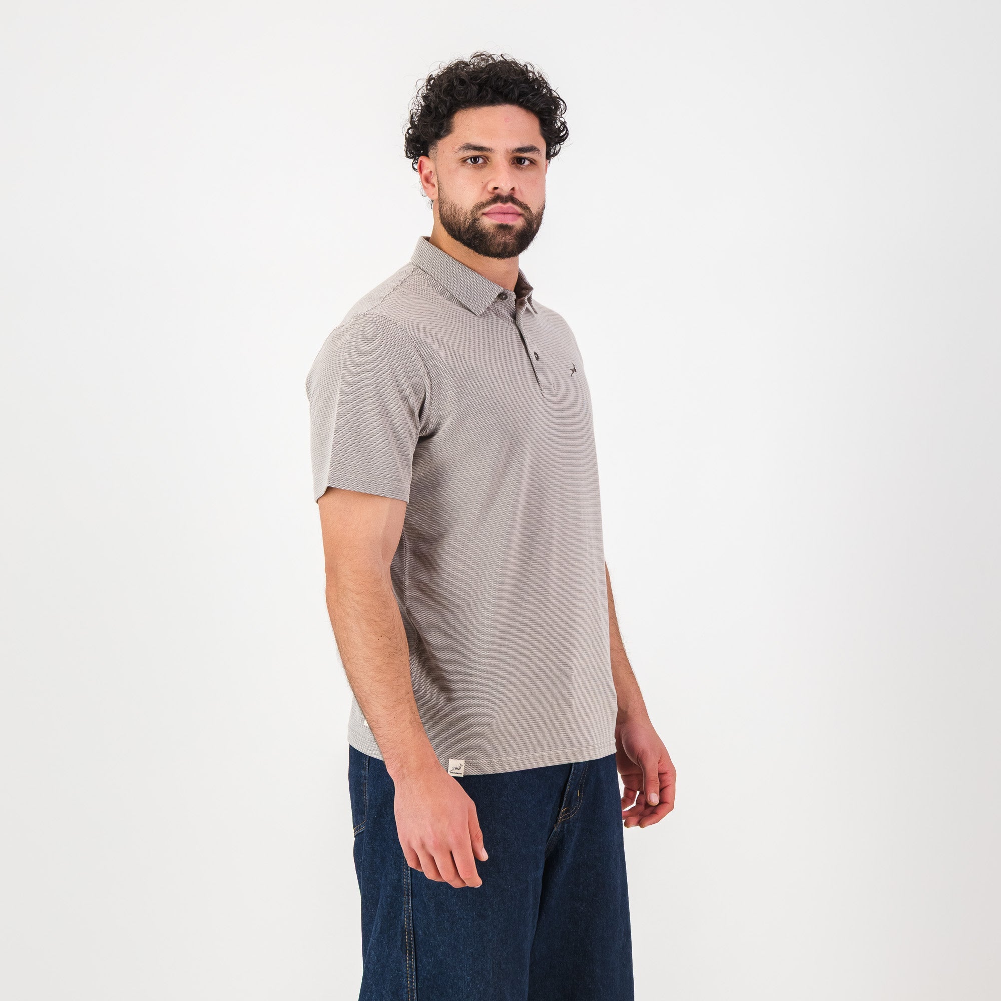 Springboks Pique Striper SS Polo - Tobacco Brown - Old School