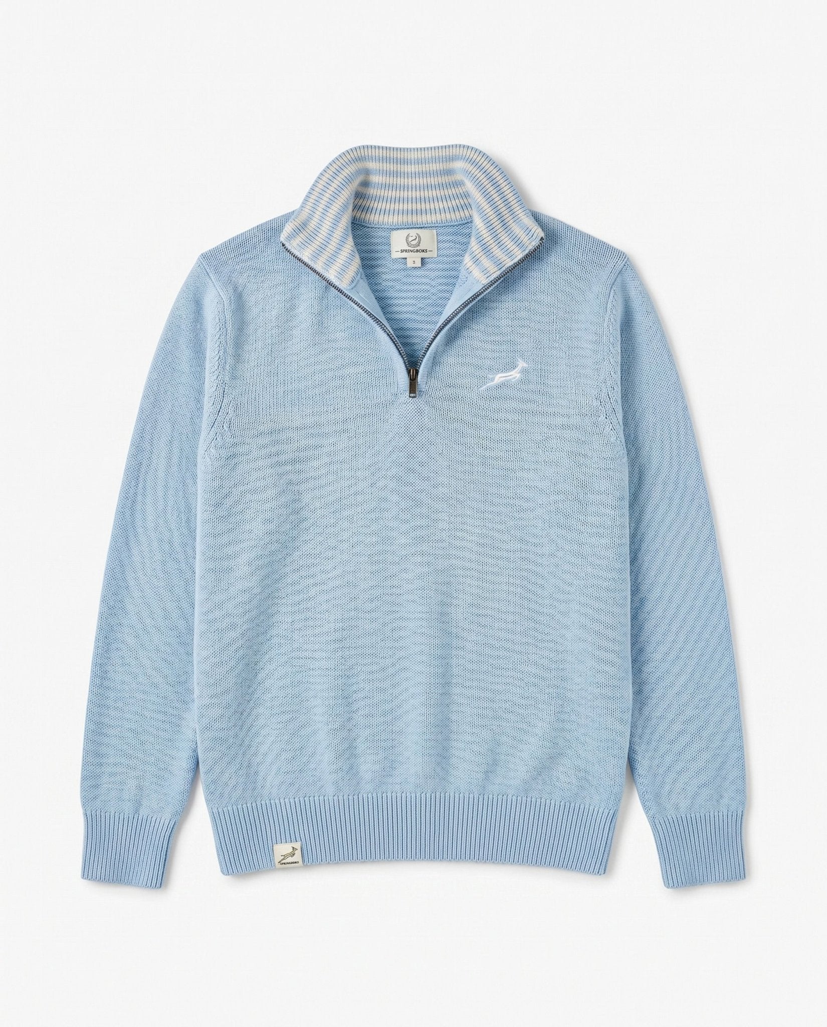 Springboks Premium Quarter Zip Knit - Skyway - Old School
