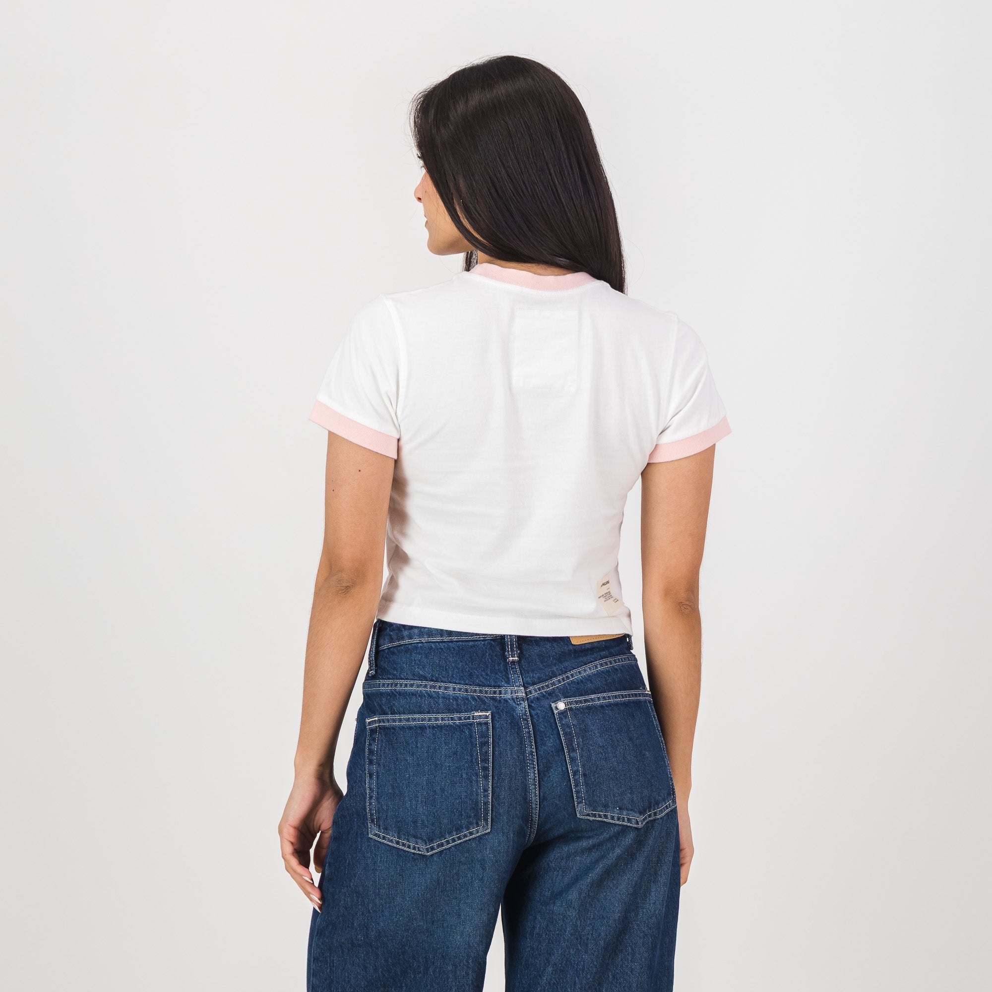 Springboks Ringer Crop Crew Tee - White - Old School