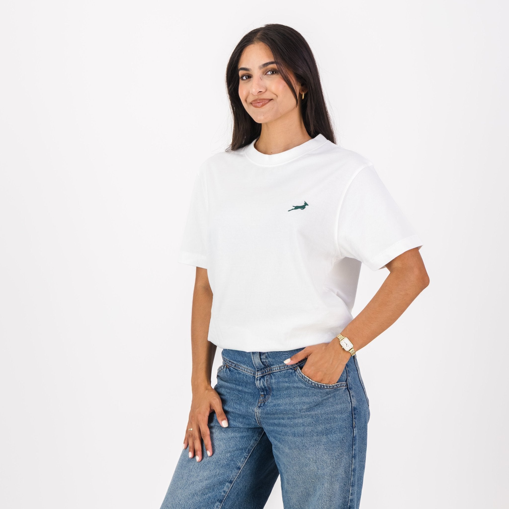 Springboks SML Bok HS Regular Crew Tee - White - Old School