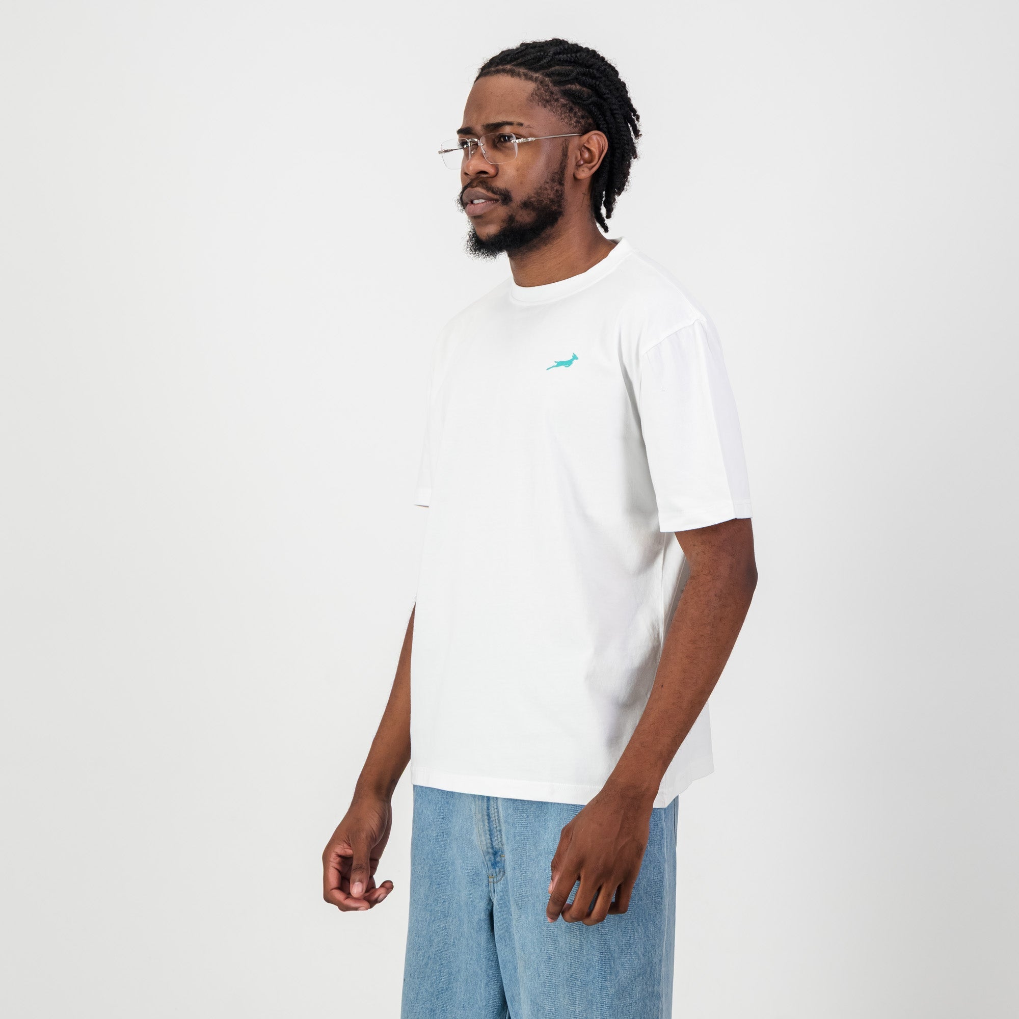 Springboks Sml Bok HS Regular Crew Tee - White - Old School