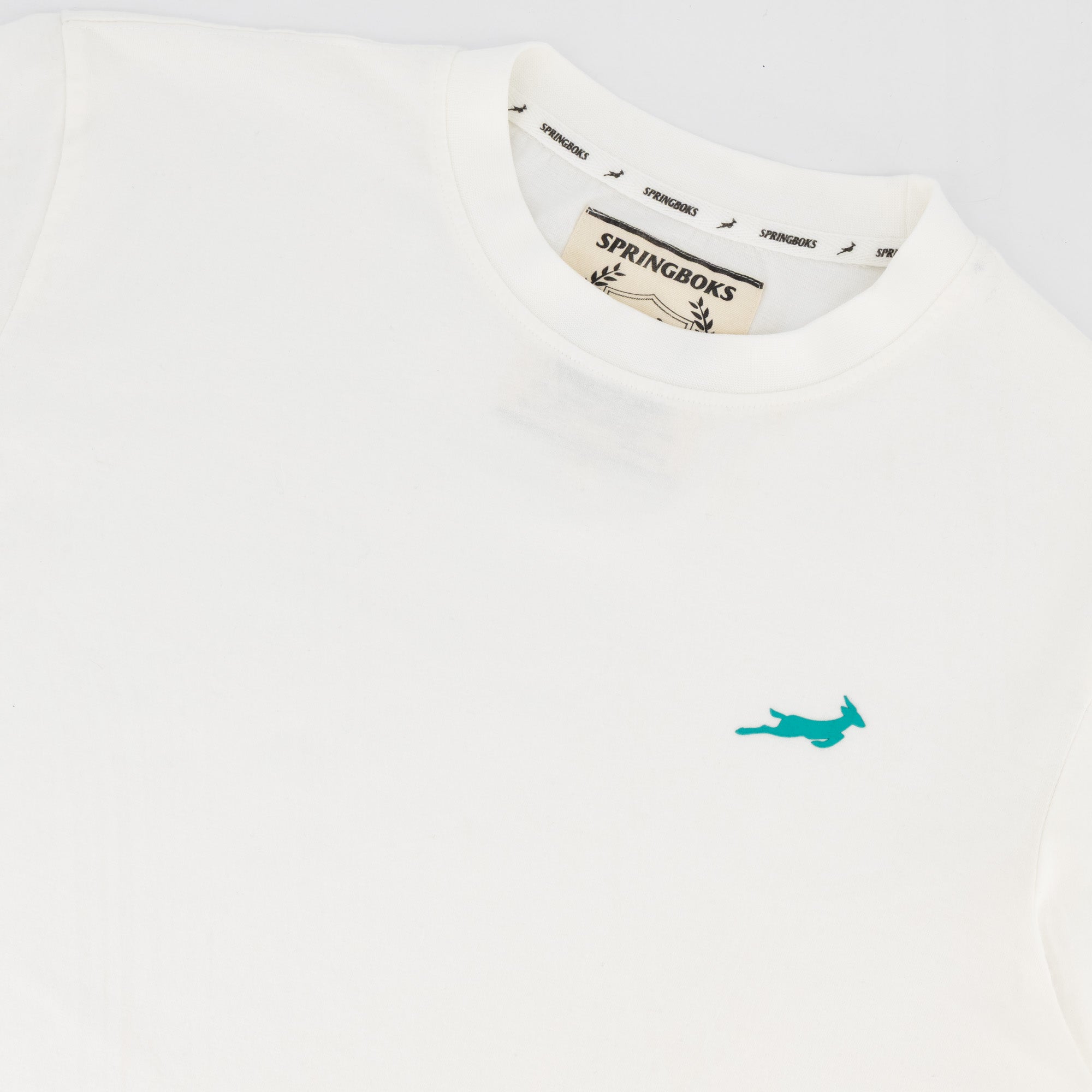 Springboks Sml Bok HS Regular Crew Tee - White - Old School