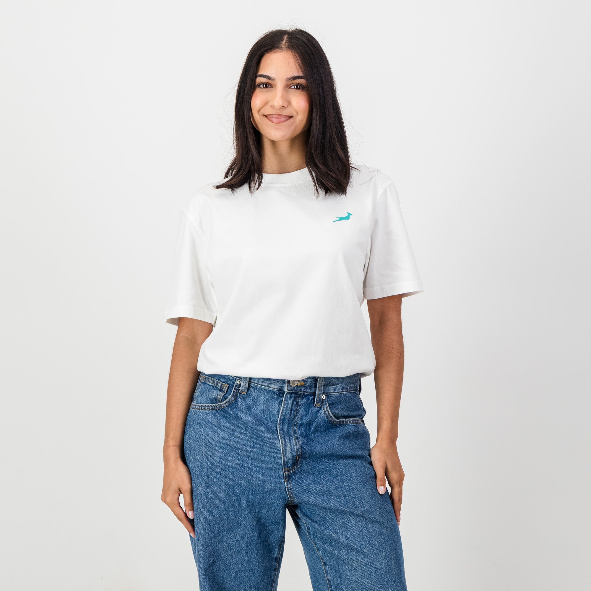 Springboks Sml Bok HS Regular Crew Tee - White - Old School