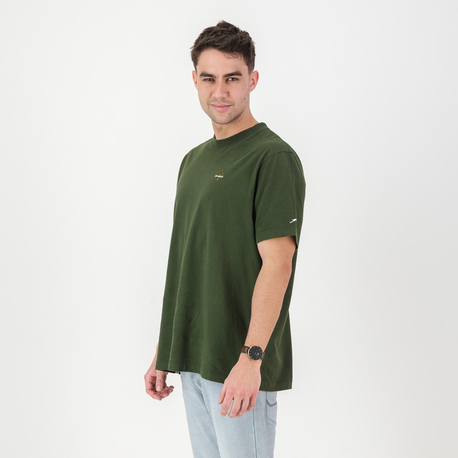 Springboks SML EMB Bok Regular Crew Tee - OS Green - Old School
