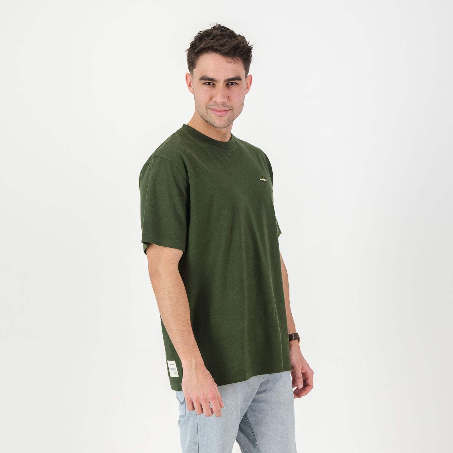 Springboks SML EMB Bok Regular Crew Tee - OS Green - Old School