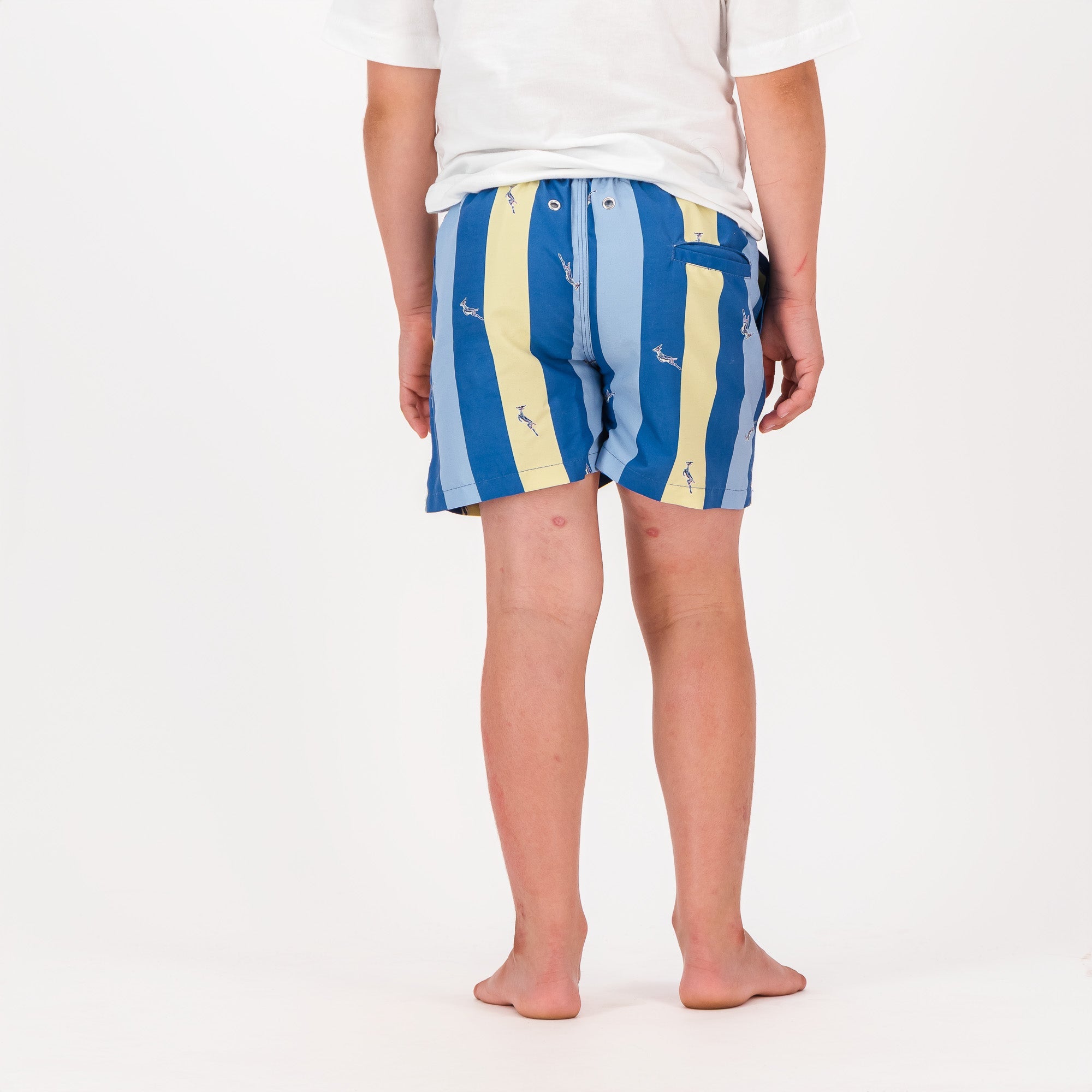 Springboks Stripe Print Kids Swim Shorts - Skyway - Old School