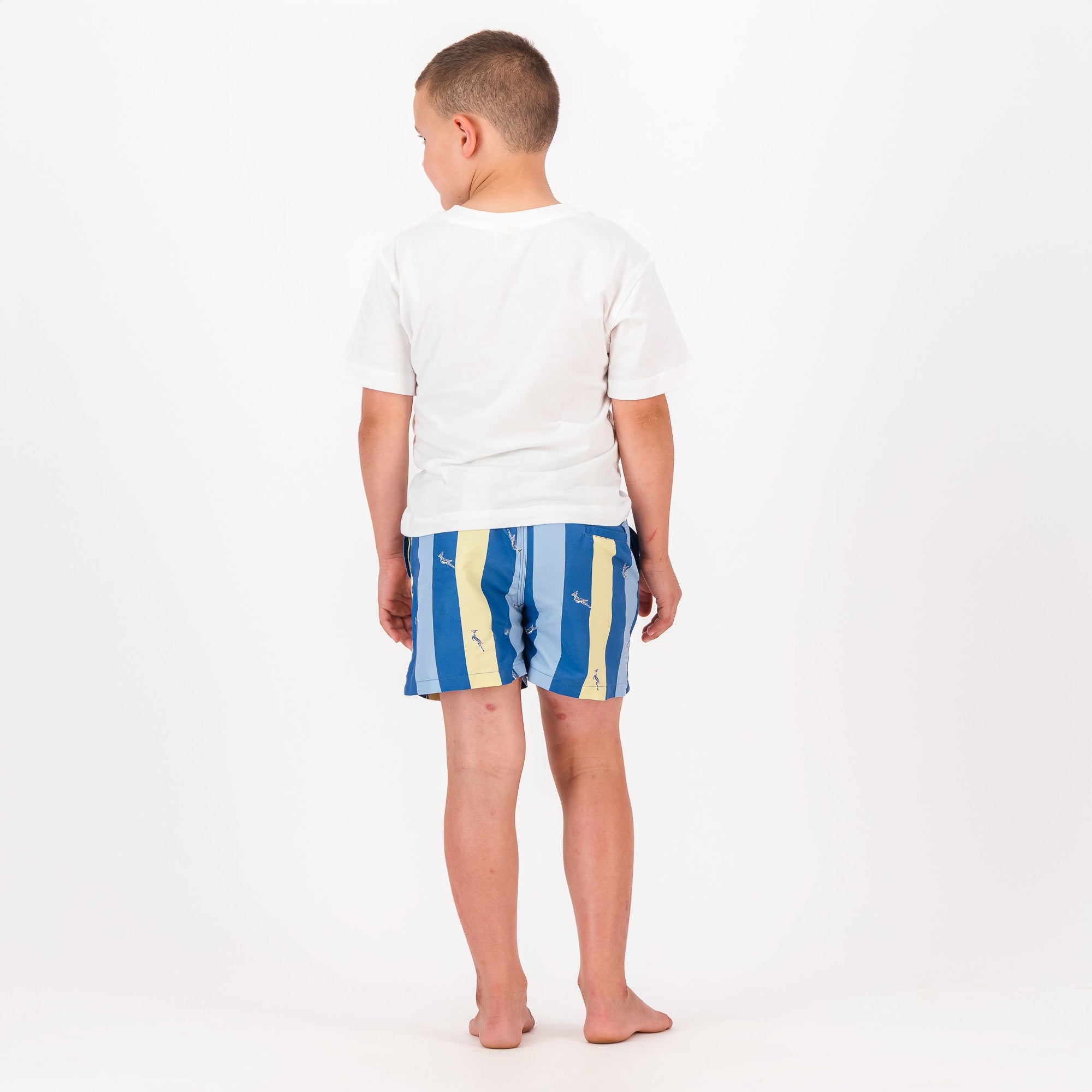 Springboks Stripe Print Kids Swim Shorts - Skyway - Old School