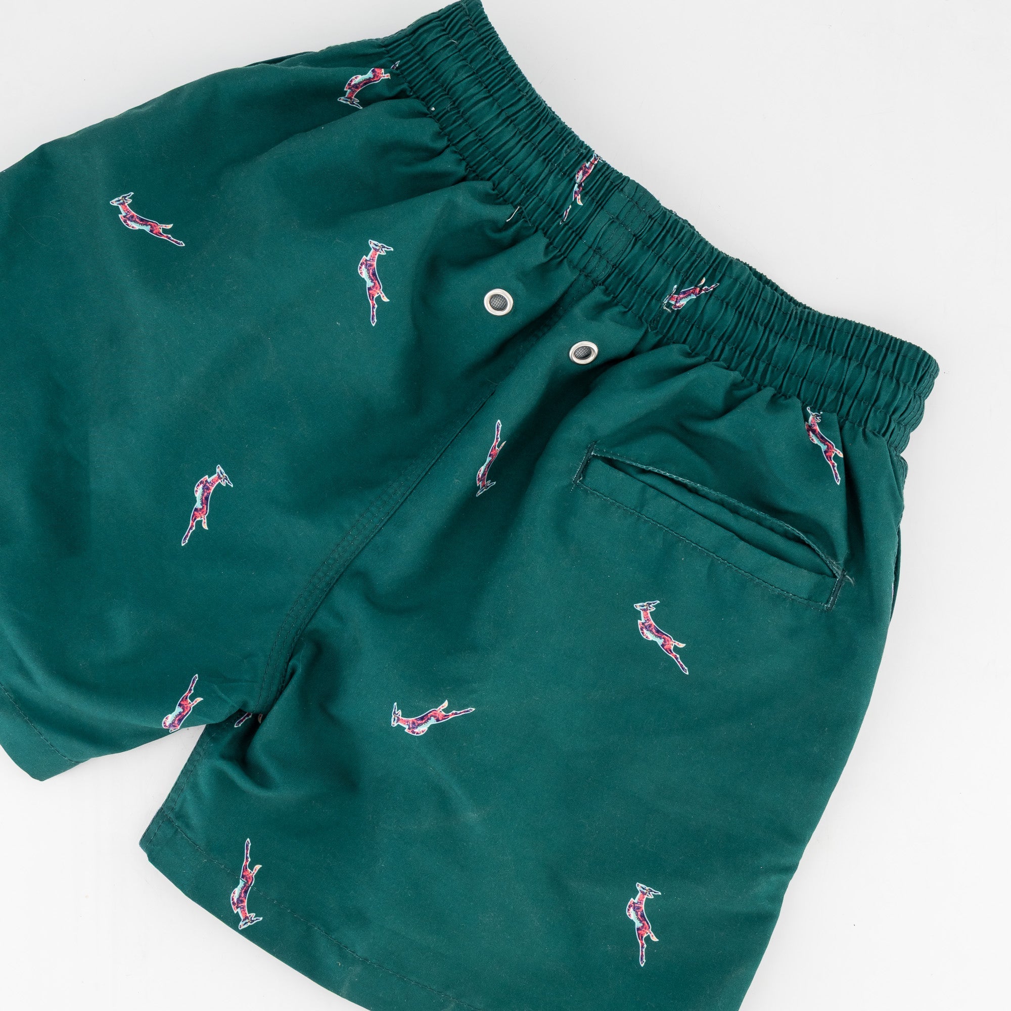 Springboks Summer Pop Print Kids Swim Shorts - Teal - Old School