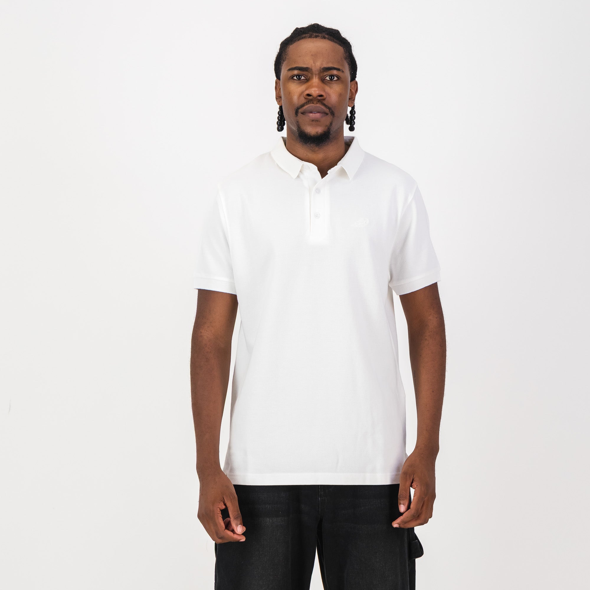Springboks Tonal Embroidery SS Polo - White - Old School