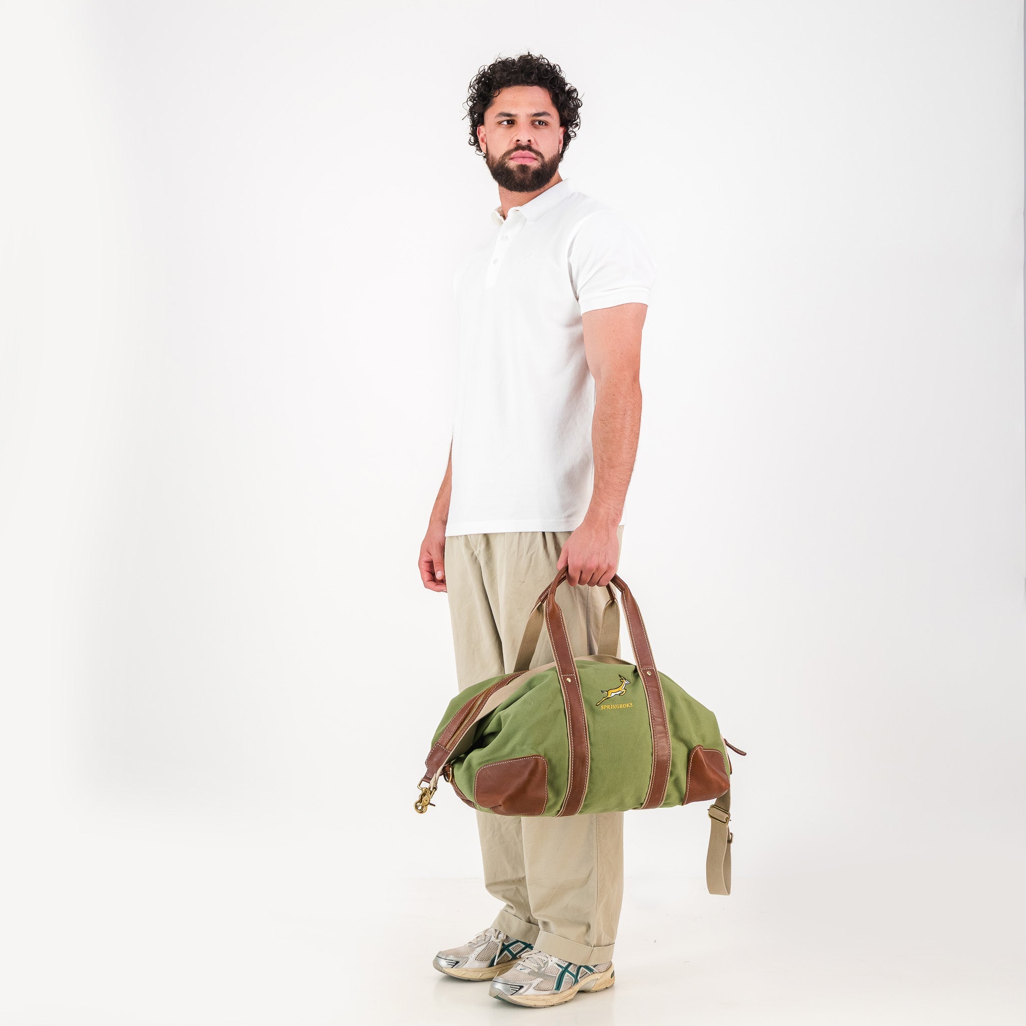 Springboks Waxed Canvas Golf Duffle Bag - OS Green - Old School