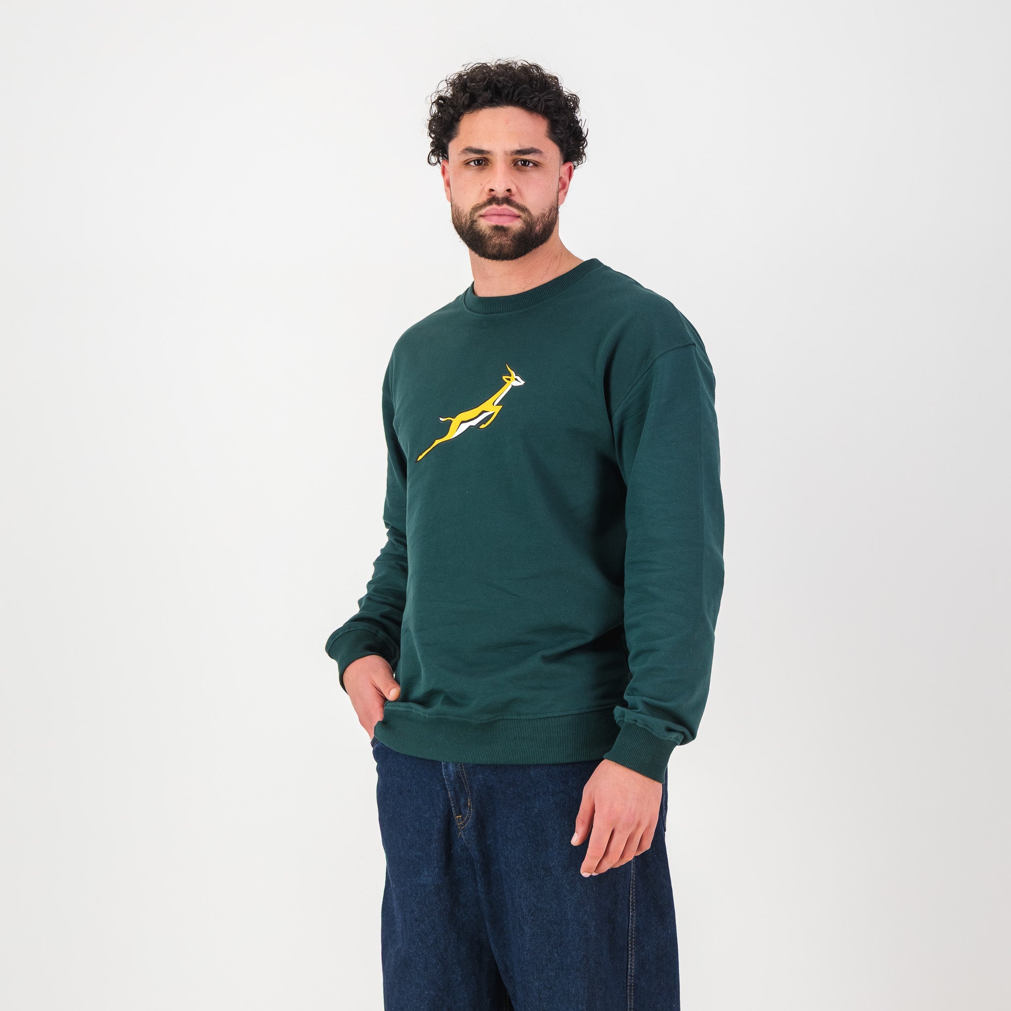 Springboks WL Crew Neck Sweat - OS Green - Old School