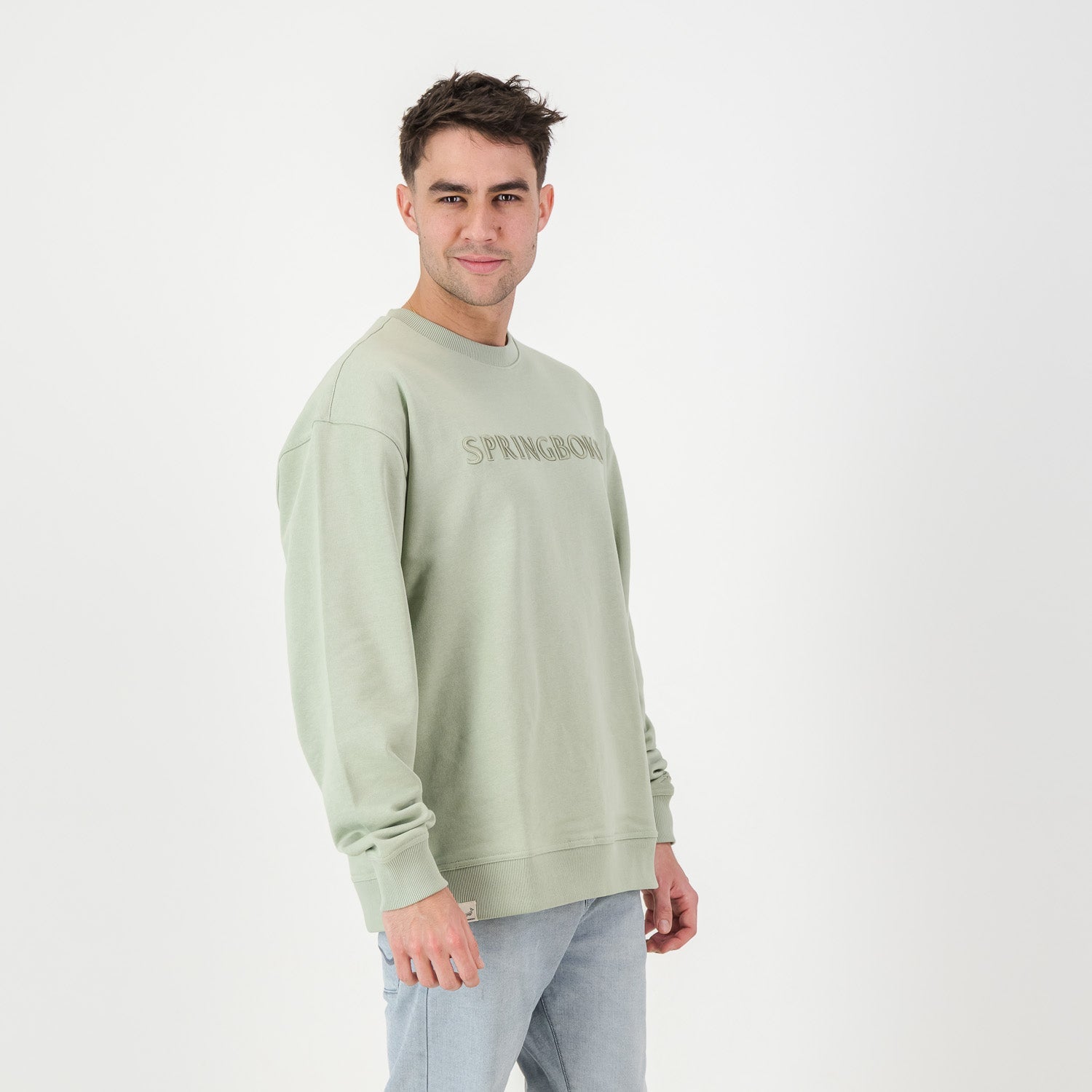Springboks Word FGFG Crew Sweat - Desert Sage - Old School