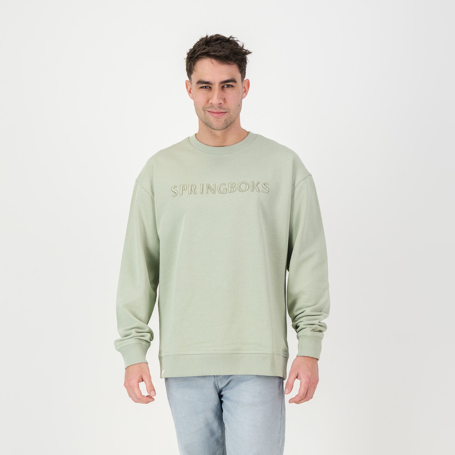 Springboks Word FGFG Crew Sweat - Desert Sage - Old School
