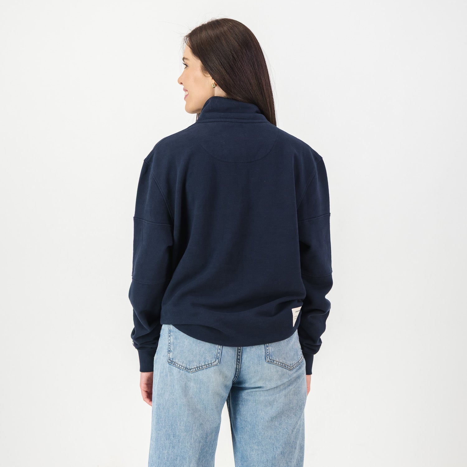 Springboks Word Quarter Zip Sweat - Navy - Old School