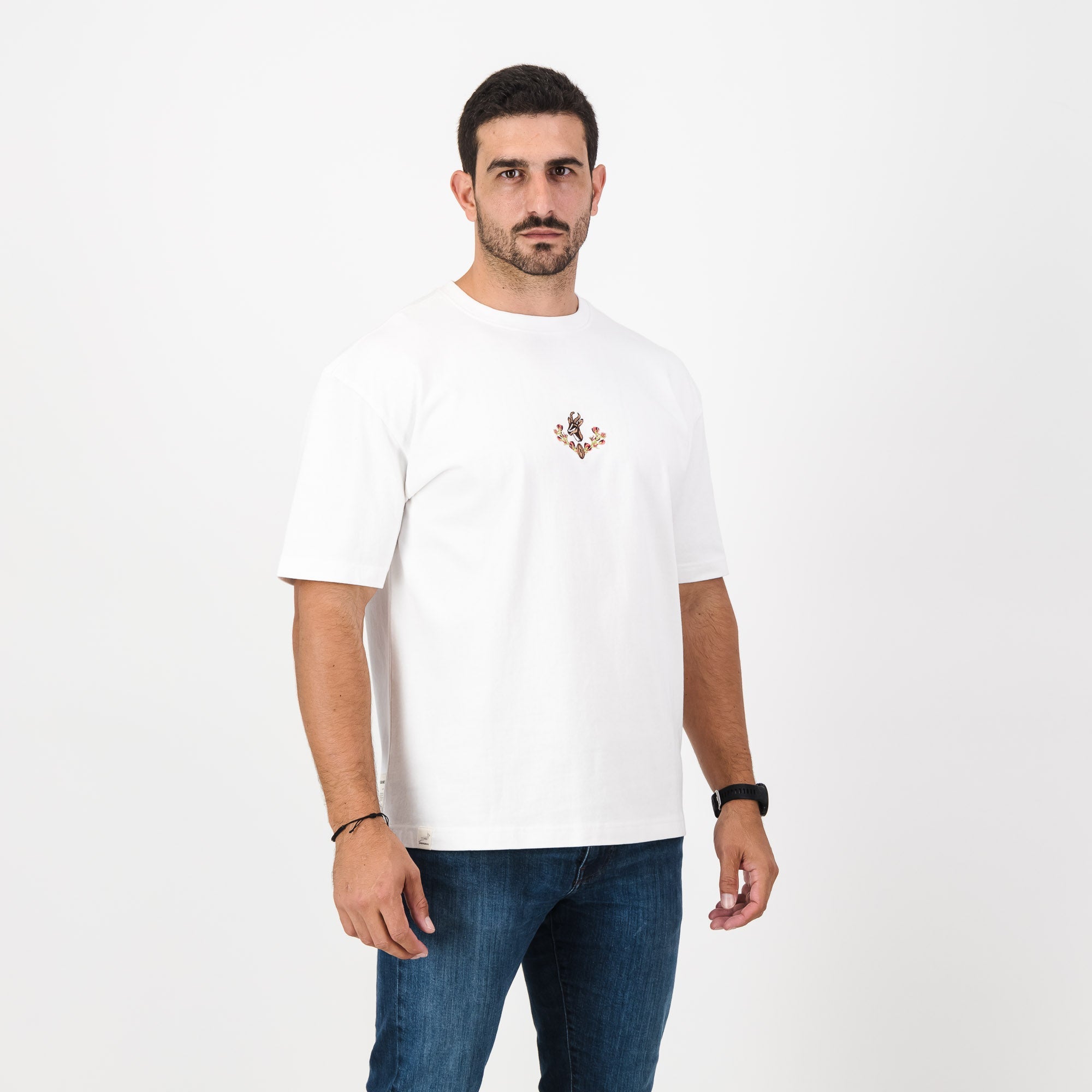 Springboks Wreath Boxy Crew Tee - white - Old School