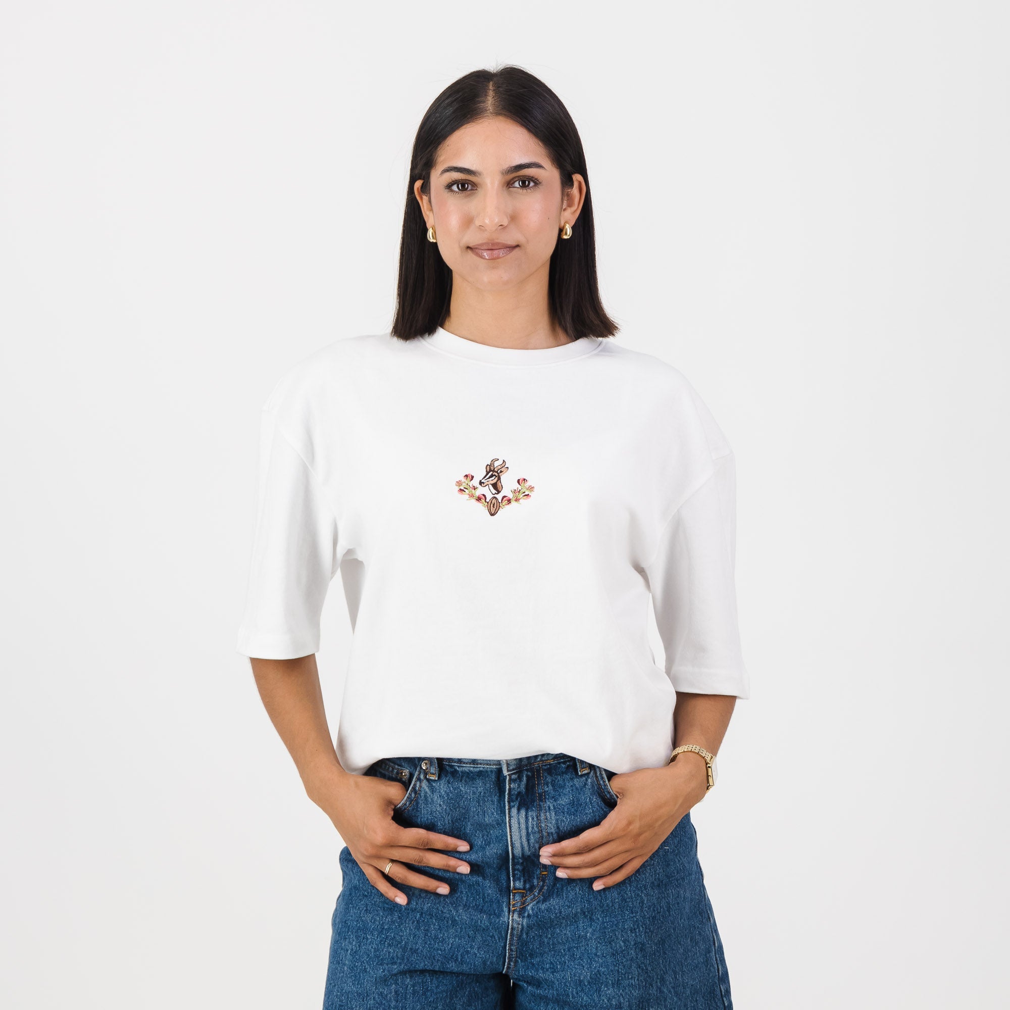 Springboks Wreath Boxy Crew Tee - white - Old School