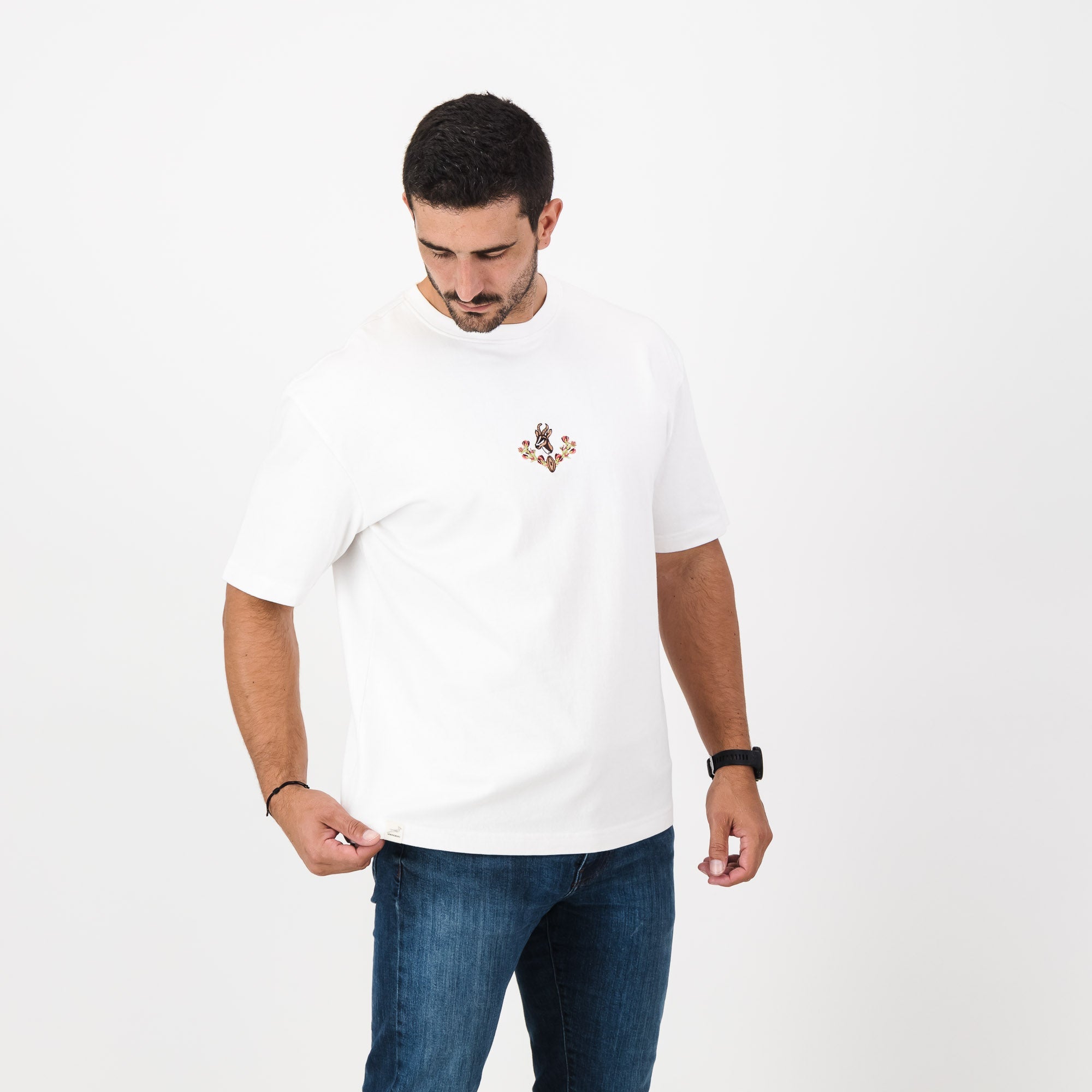 Springboks Wreath Boxy Crew Tee - white - Old School