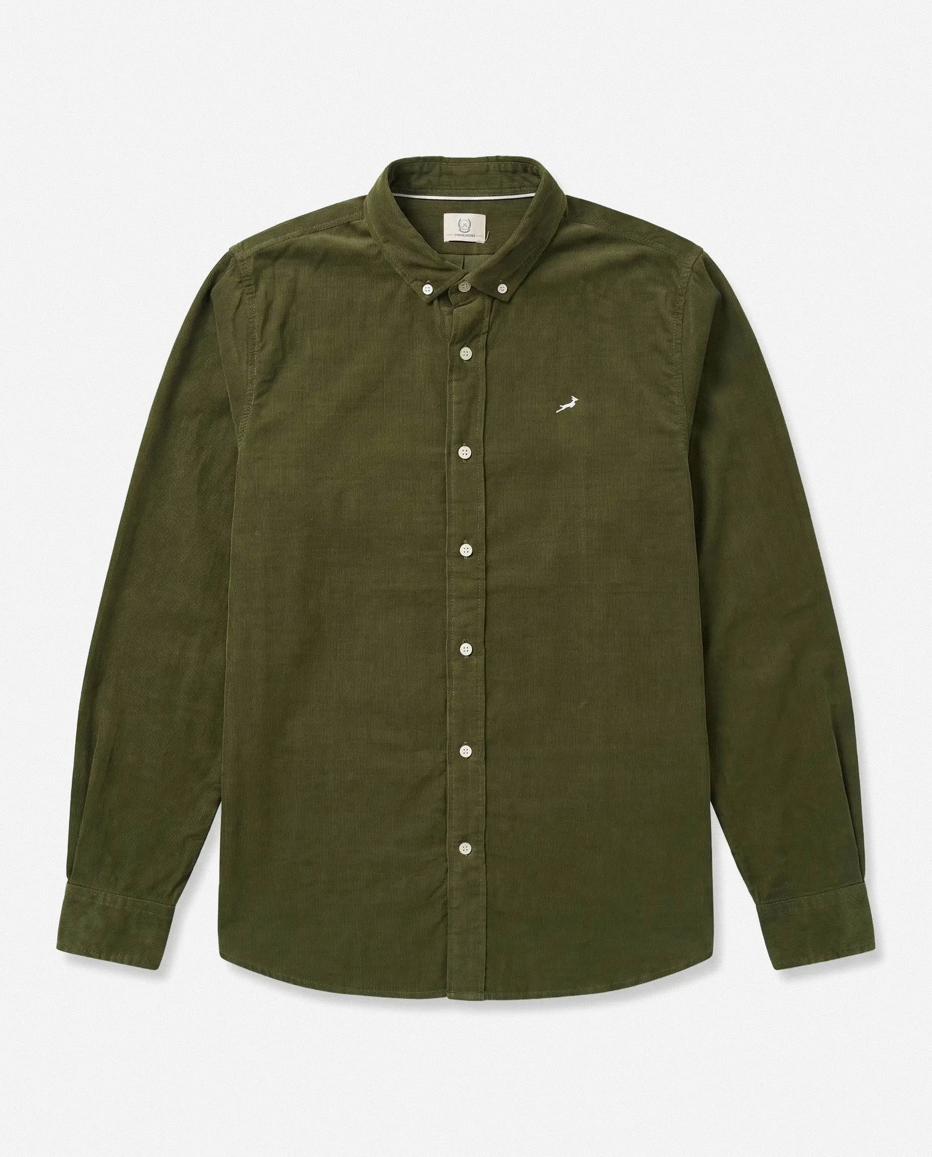 Springboks Fine Corduroy Shirt Rifle Green