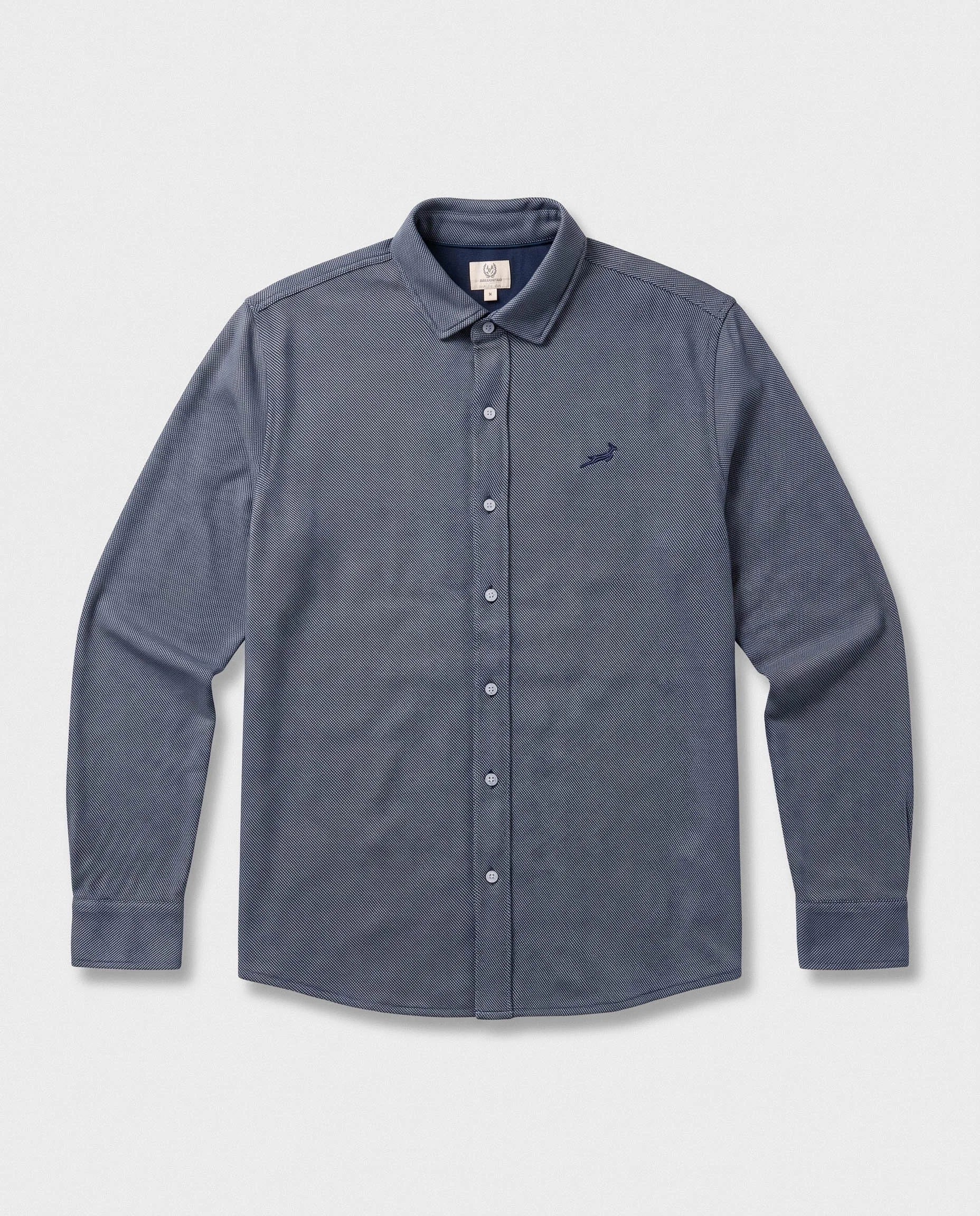 Springboks Jacquard LS Shirt Navy