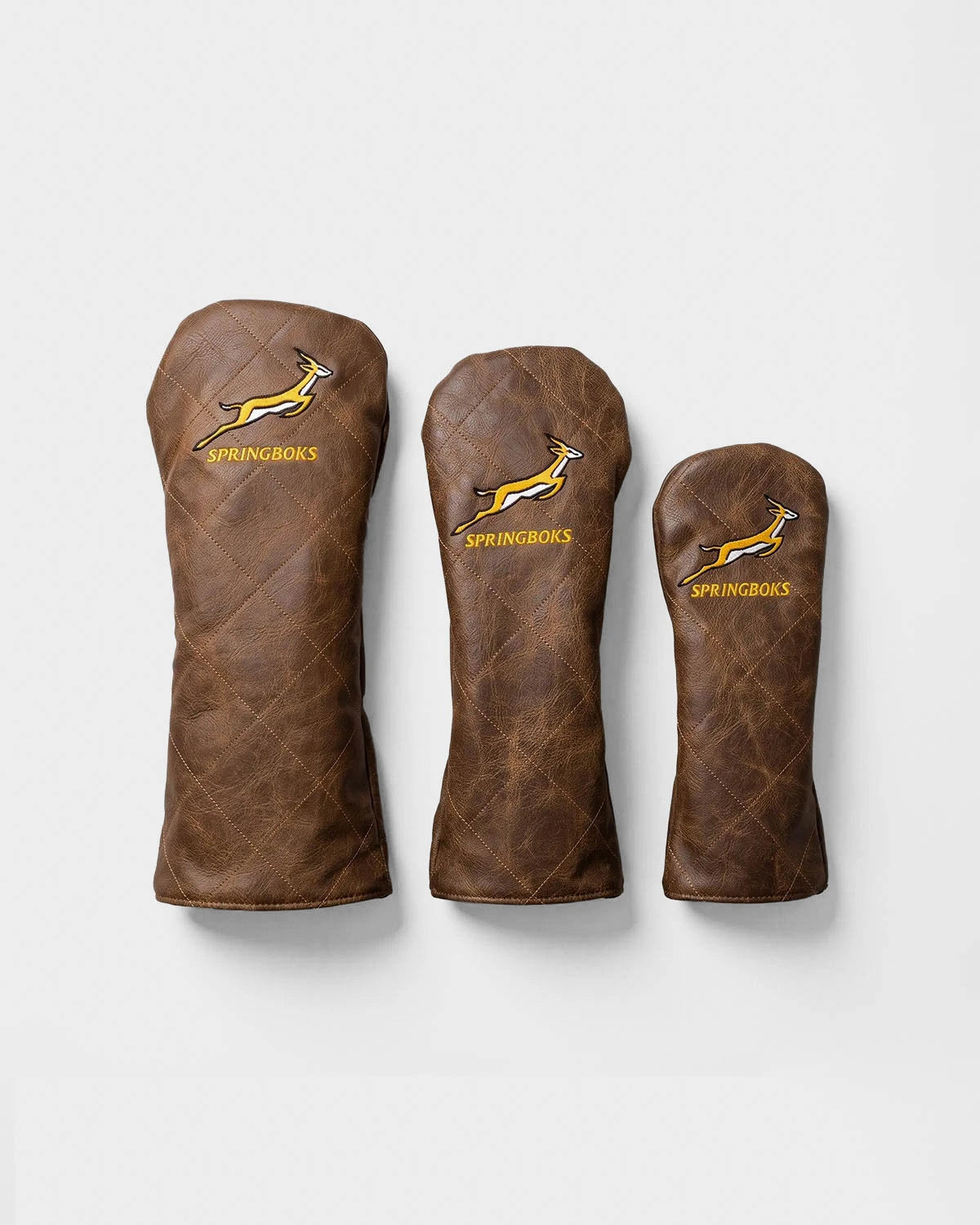 Springboks Leather Golf Cover-Dark Brown