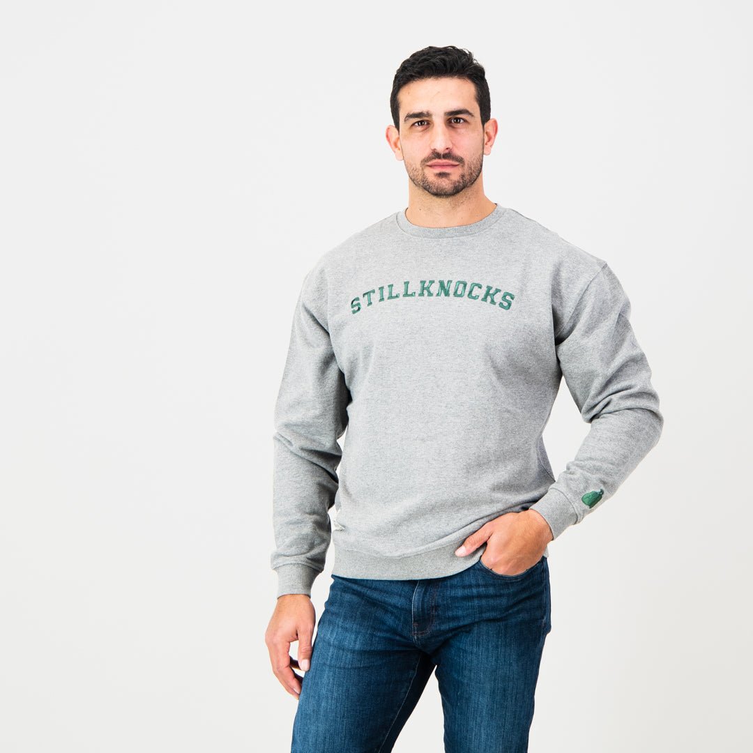 Stillknocks Varsity Crew Neck - Grey Melange - Old School