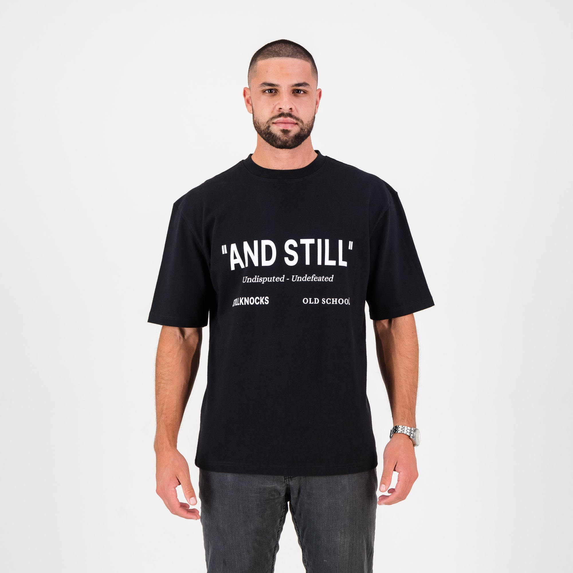 Stillknocks Winning Boxy Tee - Black - Old School