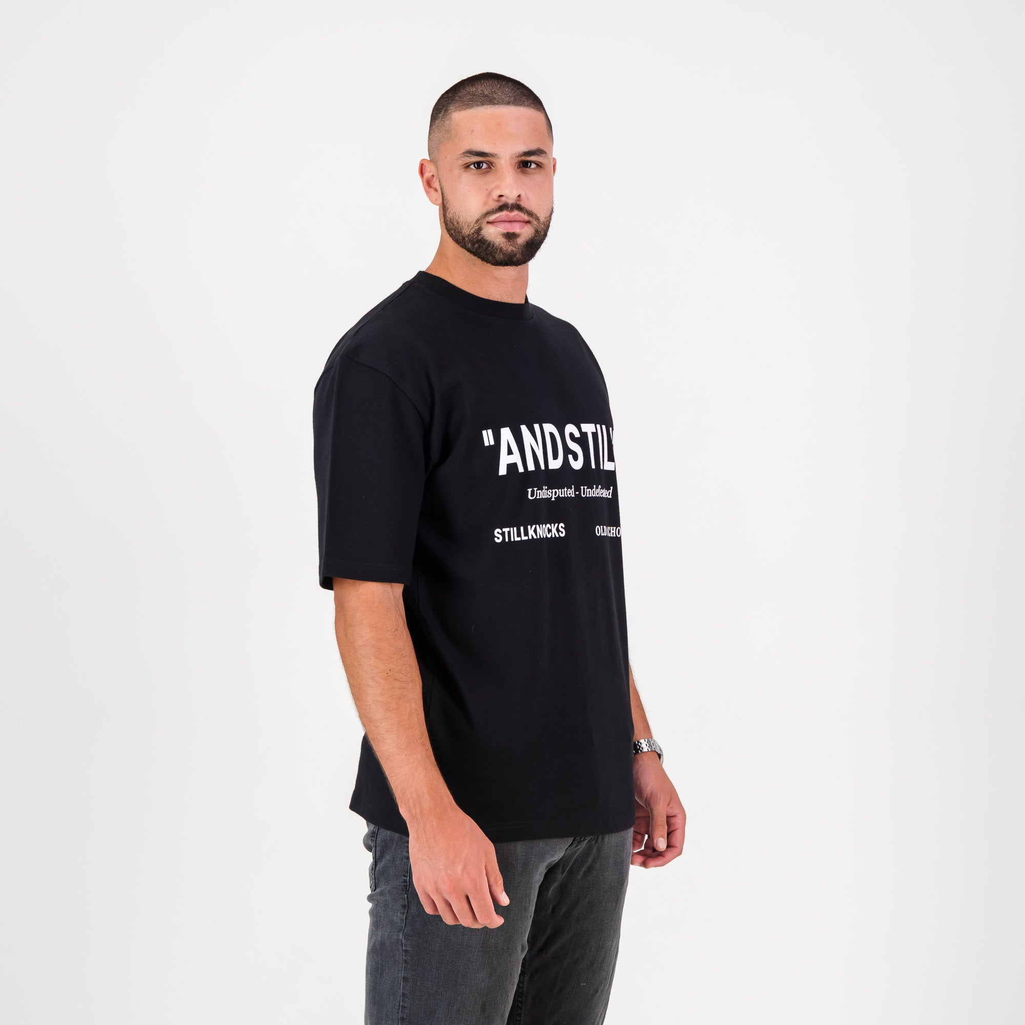 Stillknocks Winning Boxy Tee - Black - Old School