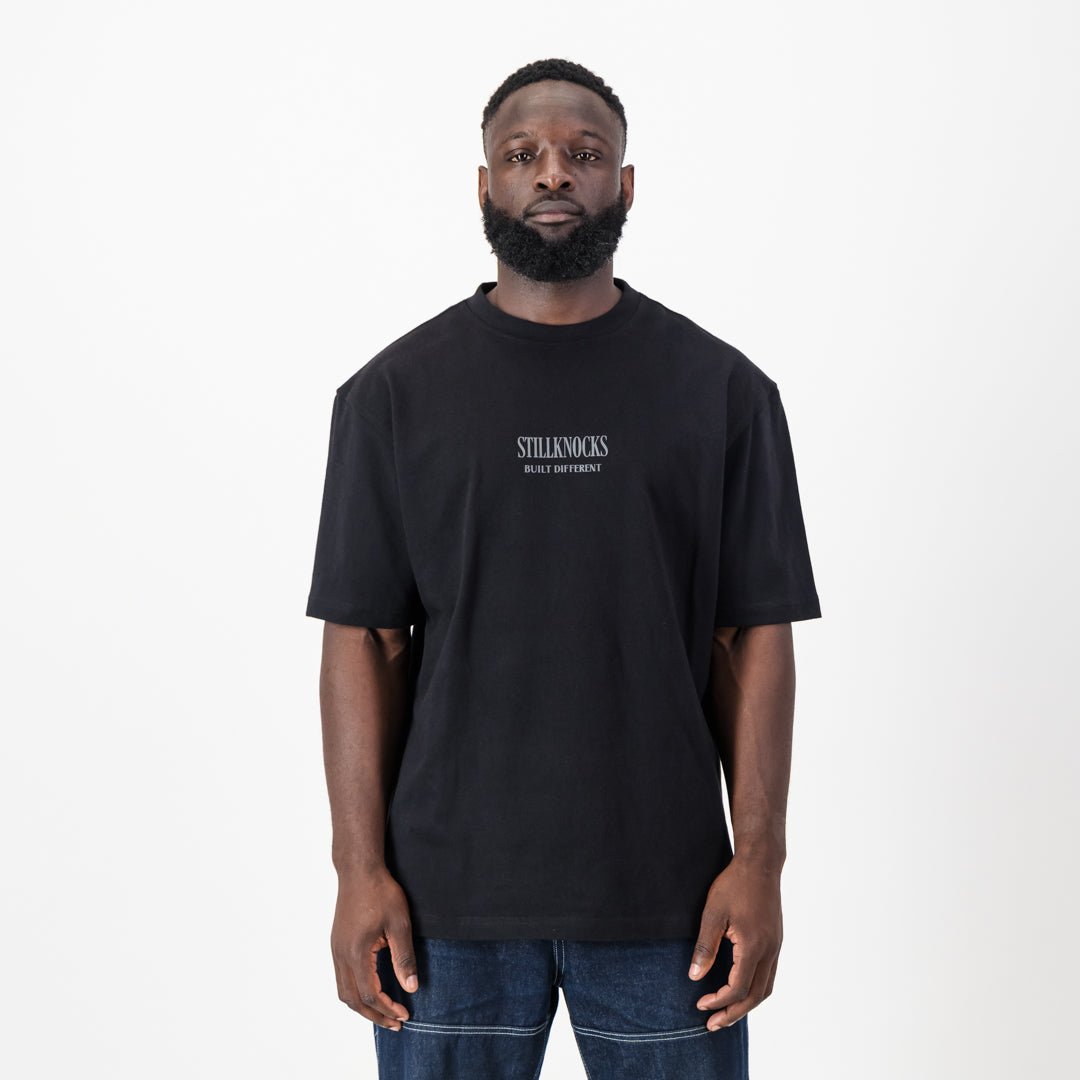 Stillknocks X Old School Boxy Tee Washed Black - Old School