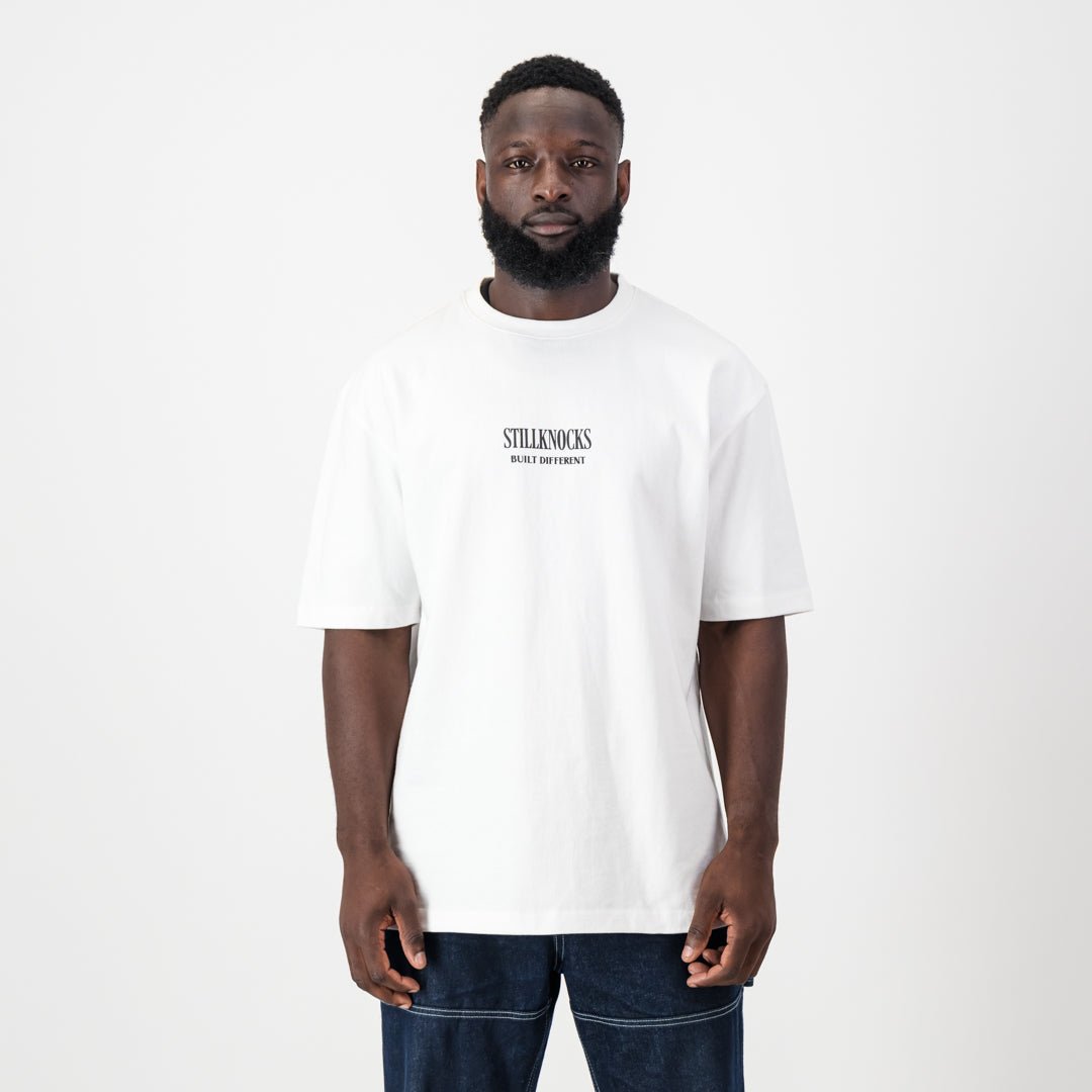 Stillknocks X Old School Boxy Tee Washed White - Old School