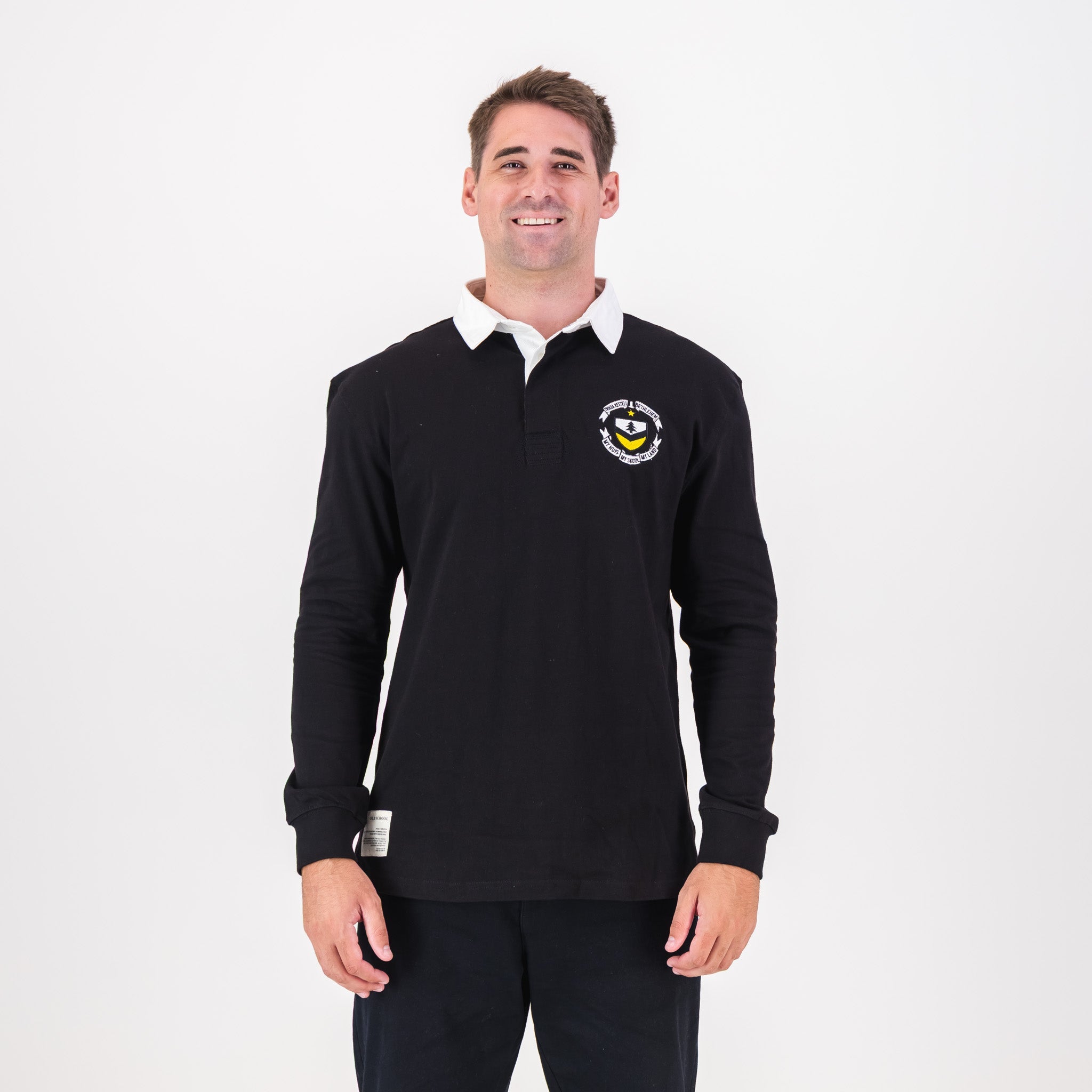 Truida Kestell Tops LS Rugby Jersey Plain Em Black - Old School